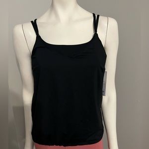 Athleta Seascape Built In Bra Elastic Waist UPF Quick Dry Black NWT Tankini